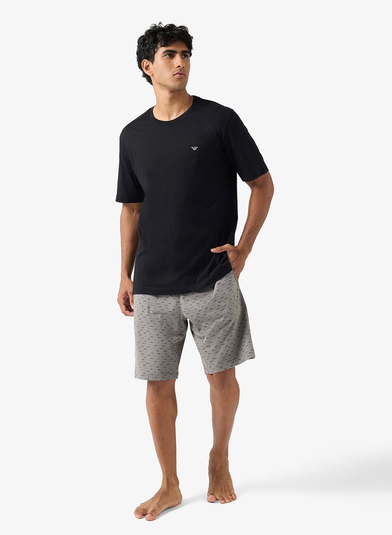 EMPORIO ARMANI Logo T-Shirt And Shorts Set - Image 1